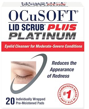 OCuSOFT Lid Scrub Plus Platinum Extra Strength Eyelid Cleanser - Leave-On Formula Eyelid & Eyelash Cleanser