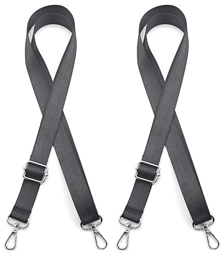 Omnikryp 2 Piezas Correa de Repuesto Ancha, 2.5cm Negro Universal Ajustable Duradera Correa de Repuesto, Nailon Clásico Práctico Correa de Hombro Ancha con Clips, para Bolsa de Hombro