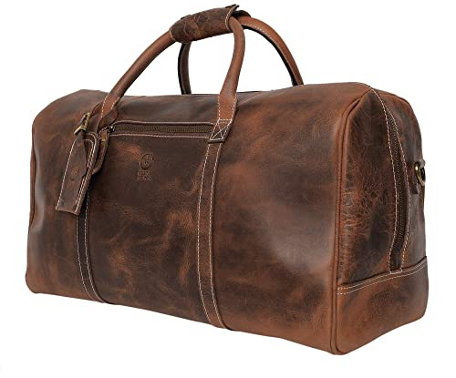 Läder Duffelväska för män - Holdall Airplane Underseat Travel Duffel Overnight Bag från Rustic Town