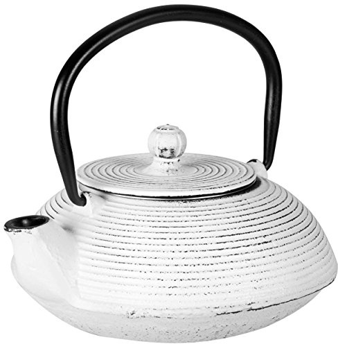 LACOR 68667 Teekanne Eisen Geschmolzen Weis 0, 5 L, Gusseisen, Ivory, 16 x 15 x 9 cm