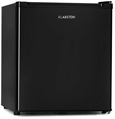 Klarstein Garfield Eco - Congelador pequeño 4 estrellas, 34 Litros capacidad, 117 kWh/año, 2 Niveles, Silencioso 41 dB, No frost, Rejilla extraible, Compacto, Negro