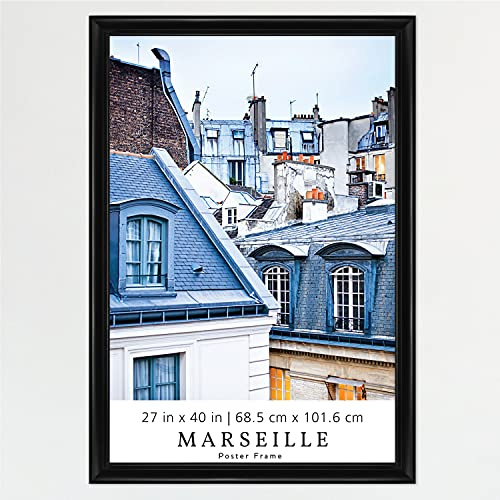 MCS Cornice per Poster Cinematografici Marseille 68,6 x 101,6 cm, Nera, Fissaggio a Parete Verticale e Orizzontale, Grande Cornice per Poster di Film e Opere d'Arte (Confezione da 1)