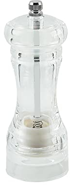 JIHUOO Clear Acrylic Pepper Grinder Mill Refillable Sea Salt Grinder Pepper Mill Shaker Spice Grinder with Adjustable Coarseness