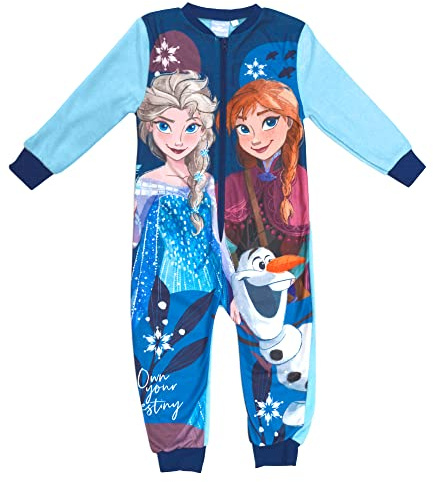 Disney Frozen/La Reine des Neiges Own Your Destiny Pyjama Une Pièce, Elsa, Anna & Olaf, Bleu