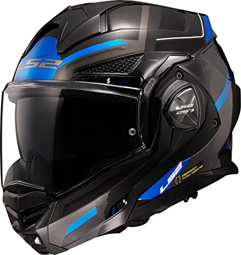 LS2, Klapphelm Motorrad ADVANT X SPECTRUM Black Titanium Blue, L
