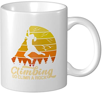 803 Tasses À Café Escalade Go Climr A Rock Tasse Cadeau Personnalisé Mug Céramique Personnalisable Tasses De Petit Déjeuner, Pour Anniversaire, Fête Des Mères, 330Ml