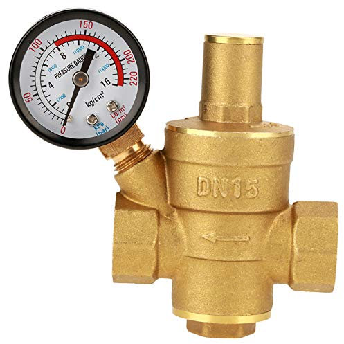 Pressure Regulator Reducer Dn15 Brass Adjustable Water Pressure Regulator Reducer With Gauge Meter Pressure Relief Valve Water Heater
