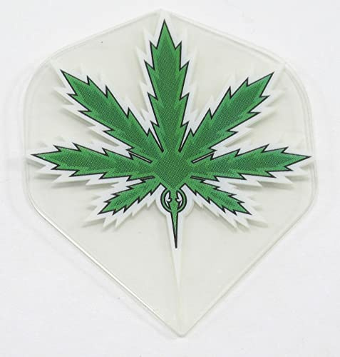 US Darts 3 Sets (9 Flights) Ruthless Standard Clear Marijuana Dart Flights - 100 Micron, Ex-Tough