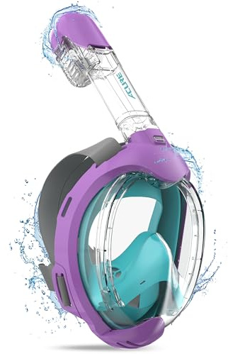 ACURE Masque de Plongée Intégral pour Enfants, SN03 Ensemble de Tuba Anti-Buée & Sec, Masque de Plongée avec Système de Respiration Plus Facile pour Les Débutants en Natation âgés de 3 à 8 Ans