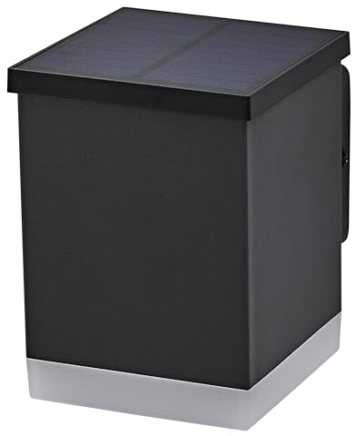 LEDVANCE ENDURA STYLE SOLAR WALL Außenleuchte, 0,5W, 50lm, Wandleuchte, dunkelgrau, indirekte Beleuchtung, wiederaufladbarer Akku, IP44 Schutzklasse, 3.000K Farbtemperatur, warmweiße Lichtfarbe