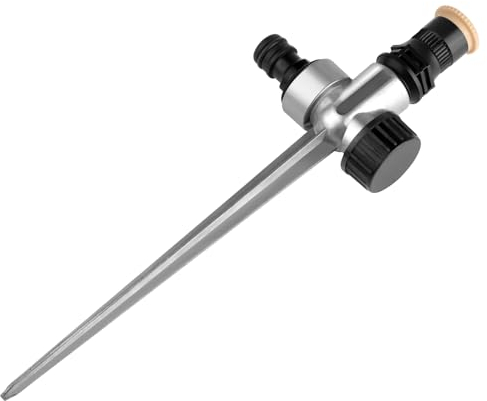 RISF Arroseur de pelouse automatique rotatif à 360 ° - Avec piquet en métal - Système d'irrigation réglable - Pour pelouse, plantes, légumes, fleurs