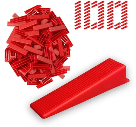 BOB-KRAFT - Fliesenkeile 100 Stück, Fliesen Nivelliersystem, Fliesenverleghilfe, Kunststoffkeile, Fugenkeile, hergestellt in der EU