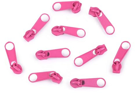 cyclingcolors 10x Tirador de Cremallera Tamaño N°3 de Metal Cursor Kit de Reparación Reemplazo Ropa Vaqueros Maleta Equipaje, rosa bebe