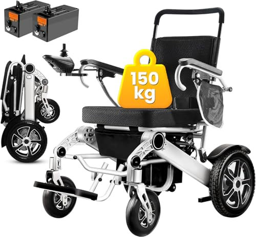 Tripaide 700W Motor - 48KM (Nur 13KG) Leicht Teilbarer Elektrorollstuhl mit 52cm Sitzbreite Rollstuhl Abdeckung Rucksack, All Terrain Faltbar Rollstuhl Elektrisch Tragfähigkeit 150KG