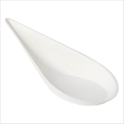 MAXI PRODUCTS - 200 Unidades Cuchara Catering Lágrima - 10 x 4 cm - Cuchara Catering Caña Azúcar - Especial Catering, Eventos, Tapas, Degustación, Food Trucks - CATERING