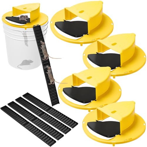 ZOVENCHI - Funda de cubo para ratón, trampa interior, trampa para ratones, reutilizable, con reinicio automático, captura y liberación múltiple, gallinero al aire libre, granero, garaje,