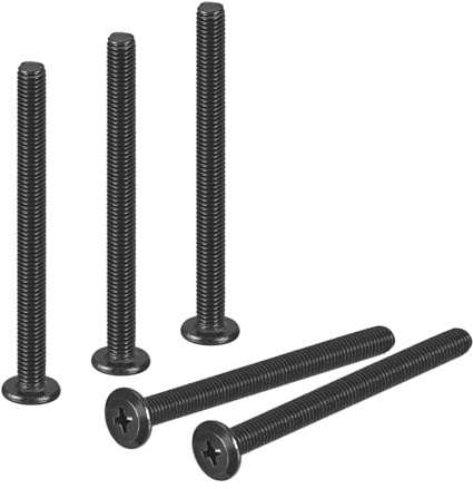 sourcing map 25 viti a testa tonda piatta M5 da 0,8 x 60 mm, in acciaio inox 304, a filettatura completa, ossido nero