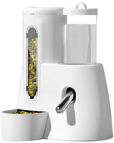 WJnflQN Hamster Water Bottle | Automatic Feeder Food Water Dispenser,2 in 1 Leakproof Ferret Cage Accessories, Large Capacity No Drip Container, Pet Supplies