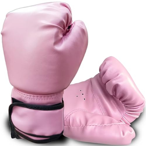 Kids Boxing Gloves,Boxing Gloves for Kids 5-12 Boys Girls Boxing Training Gloves for Punching Bag Kickboxing Muay Thai 4oz Pink