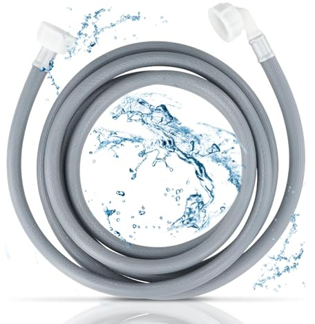 Tuyau Machine a Laver 3m,Tuyau Lave Vaisselle,Pour Machine à Laver,Vaisselle,Taille Du Raccord : 3m,D'Alimentation en Eau Coudé/Droit, Utilisation Universelle, Accessoire de Machines à Lavers (Gris)