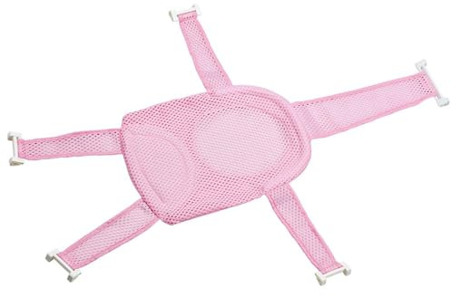 Chiyyak Hamac en Maille à Longueur Réglable, Support Stable, Berceau de Bain pour Tout-petits, Lit pour un Bain Confortable, Conception Respirante (Rose)