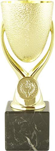 Mini Pokal Award Texas inkl. hochwertigen Alu-Gravurschild mit Wunschtext (Gold, 18 cm)