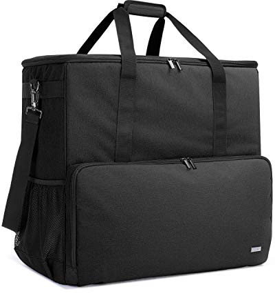 CURMIO Sac de Transport pour boîtier de Tour d'ordinateur de Bureau, Clavier, Sac de Voyage à bandoulière pour Ordinateur hôte, Noir