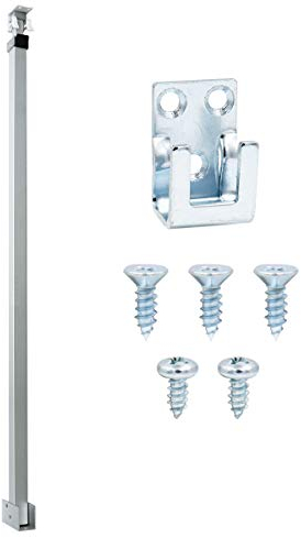 Baomain Terrassentür-Sicherheitsstange für 71,1 cm bis 121,9 cm breite Türen, funktioniert auf doppelt hängenden und Schiebefenstern (Silber)