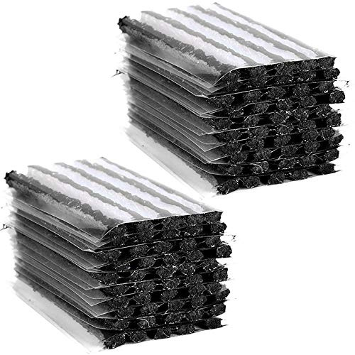 ETOPARS 100 x däckreparation slanglös däckpunktering reparationsremsor strängsats gummiverktyg rekreation däck bil svart 200 mm x 6 mm