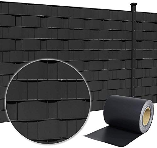 LZQ Bandes brise-vue en PVC extra épaisses, opaques, double fil avec 30 clips de fixation pour clôture de jardin ou balcon, 70 m x 19 cm, Anthracite