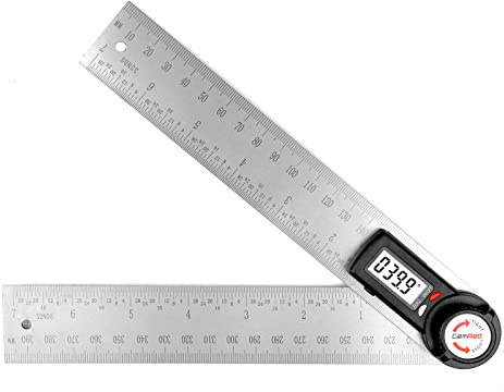 GemRed 82305 Digital Angle Finder Protractor-Stainless steel (white&red button)