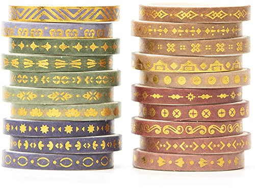 YUBX Maigre Washi Tape Set Masking Tape 20 rouleaux Ruban adhesif decoratif pour Scrapbooking Artisanat de Bricolage 5MM de large (Four Seasons)