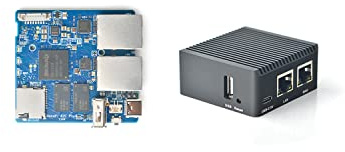 NanoPi R2C Plus Mini WLAN-router med dubbla Gbps Ethernet-portar, 1 GB DDR4-RAM baserat på RK3328 Soc för IOT NAS Smart Home Gateway-stöd Docker OpenWrt Ubuntu-Core (med CNC-metallhölje)