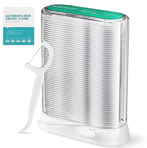 Zahnseide, Dental Floss, 100 Stück Zahnseide Picks Mit Automatische Popup Transparenz Spenderbox, Tragbar Zahnseide Stick Spender Für für die Zahnreinigung