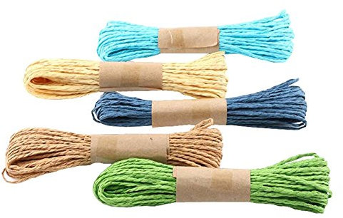 Corda for bondage, corda da giardino, set di 5 corde di iuta colorate fatte a mano, corda morbida e durevole intrecciata a mano, 10 m.