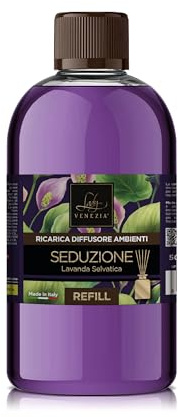 Lady Venezia Ricarica per Diffusore Bastoncini – 500 ML Profumatore Ambiente – Essenze per la Casa - Fragranze Assortite (Lavanda)