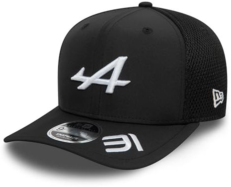New Era Apline F1, Merchandising ufficiale, 9FIFTY, berretto da baseball, cappello, bambini, bambini, giovani, regolabile, nero, kit squadra, edizione driver, Esteban Ocon, Nero , Taglia unica