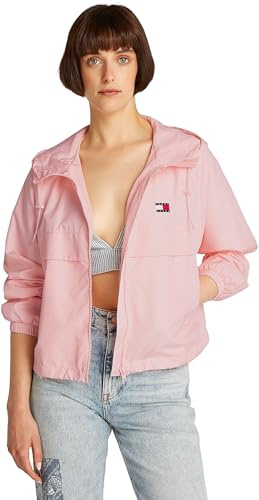 Tommy Jeans Veste Coupe-Vent Femme Essential avec Capuche, Rose (Precious Pink), L