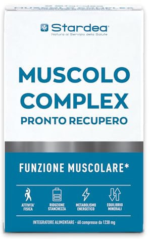 Magnesio e Potassio in compresse | Magnesio e Potassio formula completa Vitamine B Rame Selenio | 60 compresse | Crampi, affaticamento, Sali Minerali, Muscoli | STARDEA MUSCOLO COMPLEX PRONTO RECUPERO