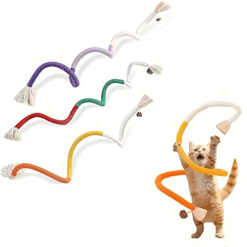 Tcnzdy 3 Stück Matatabi Stick Katze,Twiggle Tail Katzenspielzeug,Haustierbedarf Bissfestes Zubehö,Interaktives Katzenspielzeug,Katzen Kausticks, gelten für Katzen Zahnpflege und Gegen Mundgeruch