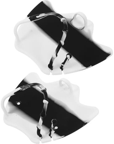 BIUDECO 1paar Silikon-schwimmhandschuhe Mit Verstellbaren Riemen Für Erwachsene Und Webhandschuhe Für Effektives Schwimmtraining Und Schnorcheln Stilvollem Zebra-Design
