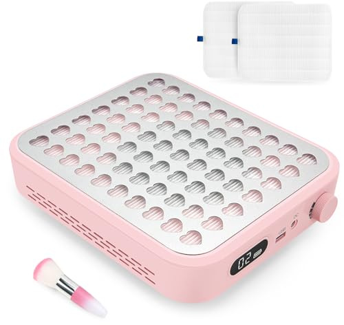 Madenia Uppladdningsbar Nageldammsugare: 56W Professionell sladdlös dammuppsamlare nagelsalong med 2 filter och 1 borste, kraftfull nageldammsugare för akryl-gel-naglar