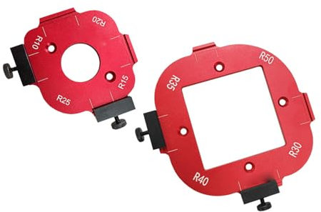 Modèles de Routeur de Gabarit à Rayon Polyvalent 4 en 1 - Corners Arronnés en Alliage en Aluminium avec 8 Angles Sélectionnables pour la Menuiserie et le Travail du Bois