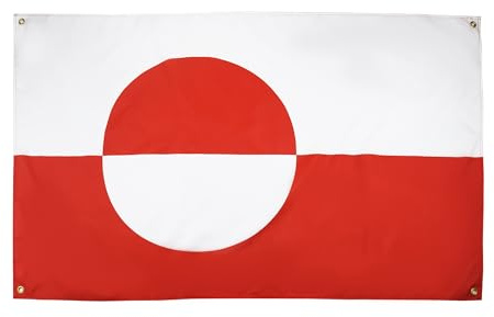 AZ FLAG Bandera Groenlandia 150x90 cm con 4 ojales, Bandera Groenlandesa para balcón o pared