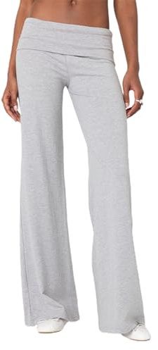 Women Foldover Yoga Pants Low Rise Straight Wide Leg Y2k Gym Flare Leggings | Sweatpants Bootcut Loose Lounger Polka Dot Long Pants Streetwear