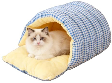 Generisch Sleeping Bag for Cats, Warm Cuddly Cave for Pets, Washable Kitten Bed Bag, for Winter, Indoor, Outdoor, Travel, Home, Bedroom, Living Room, Apartment, Garden, Balcony, Sleeping Place