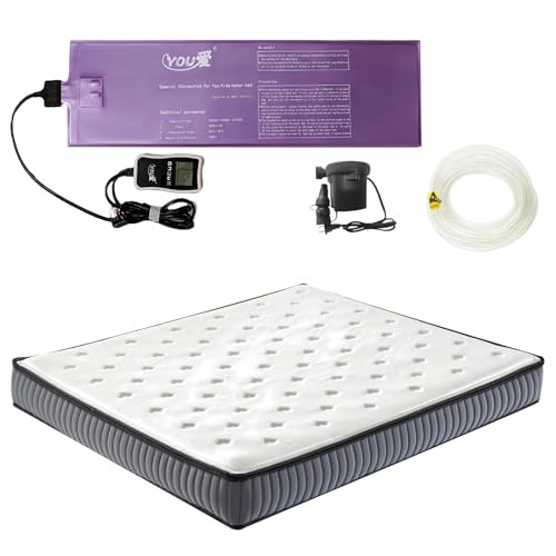 Ustenroya Waterbeds Mattress,95% Waveless PVC Water Bed with Thermostat, Both Water and Air Can Be Used, Foldable Waterbed Mattress, Water Bed Without Additional Frame (Full-54x75)