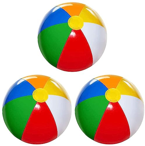 BeVistoso 3 Pezzi palloni da Spiaggia in PVC Piscina Gonfiabile Giochi di attività estive per Bambini Giocattoli per Piscina Spiaggia