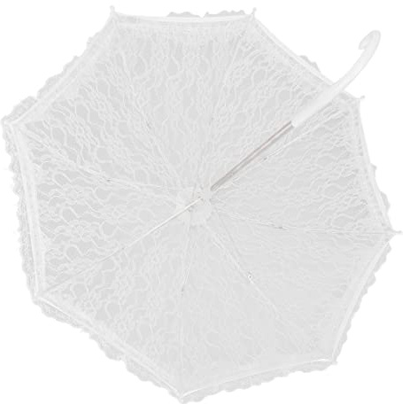 Sorandy Spetsparaply Elegant Vit Spetsklippt Bröllopsdekoration för Scenuppträdande 43,5 Cm
