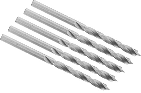 ENT 50050 HSS-G Holzspiralbohrer Ø 5,0 mm in der 5er Packung geschliffener HSS Holzbohrer mit Zentrierspitze und Vorschneider